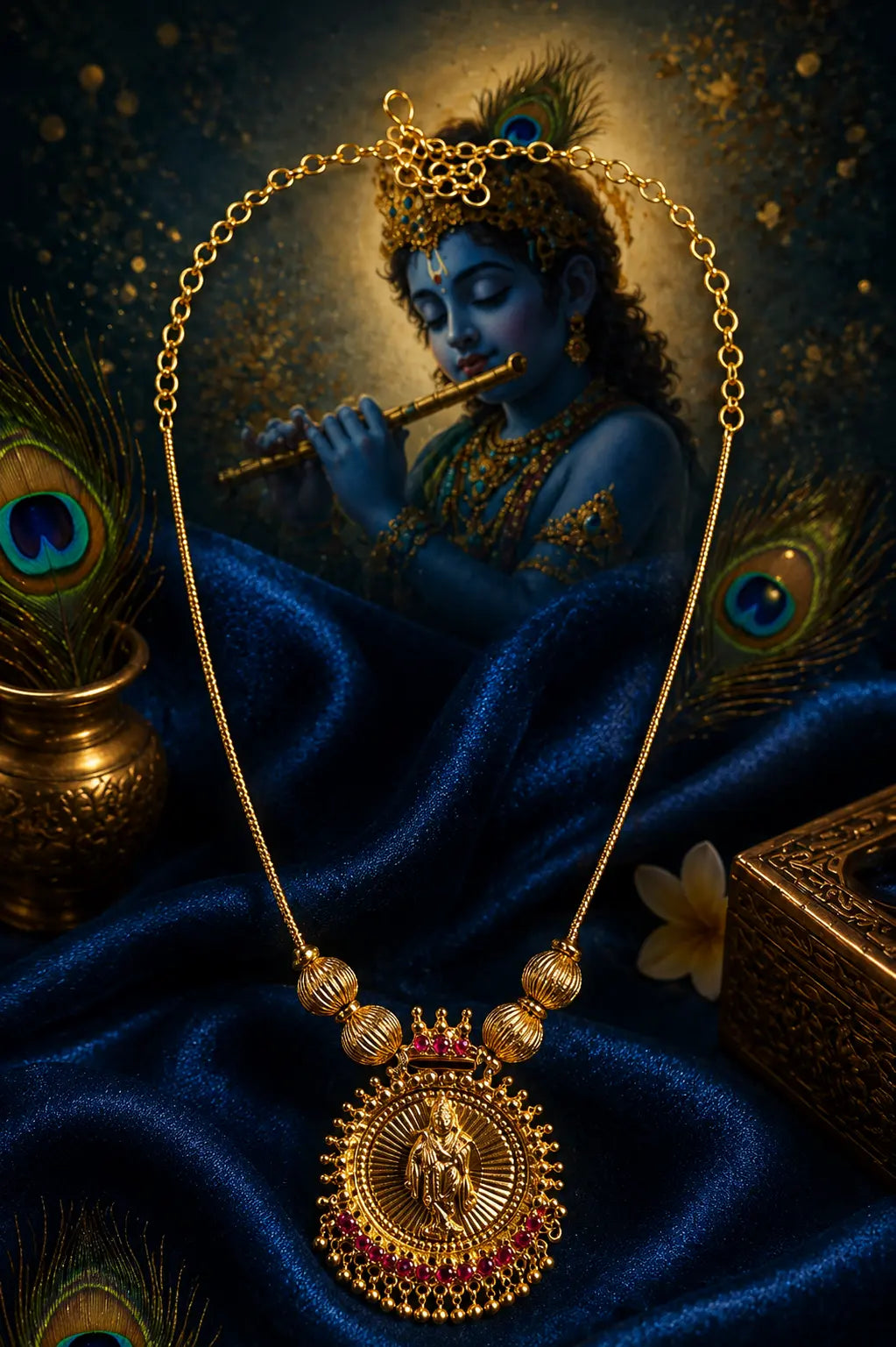Krishna Necklace Gold and Ruby
