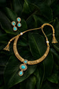 Emerald American Diamond Choker Set GoldPlated