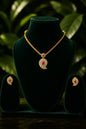 Gold Plated Choker With Ruby Pendant