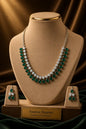Rhodium Plate Emerald Ad Necklace