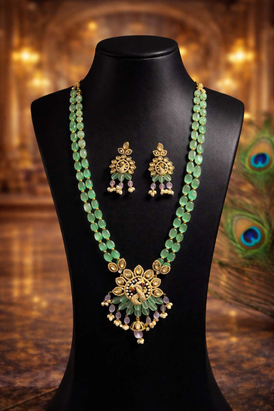 Elegant peacock inspired jewelry set