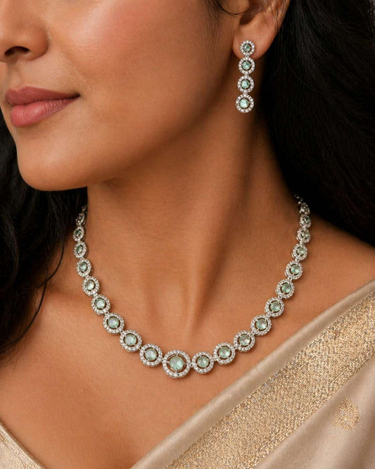 Elegant portrait with sparkling AD jewelry