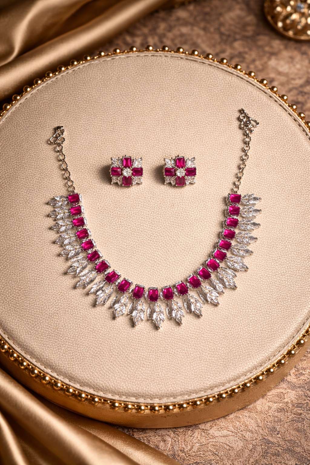 Elegant ruby and diamond set