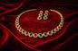 Elegant ruby and emerald jewelry AD set