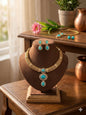 Emerald American Diamond Choker Set GoldPlated