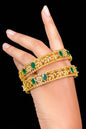 Gold plated emerald Bangles