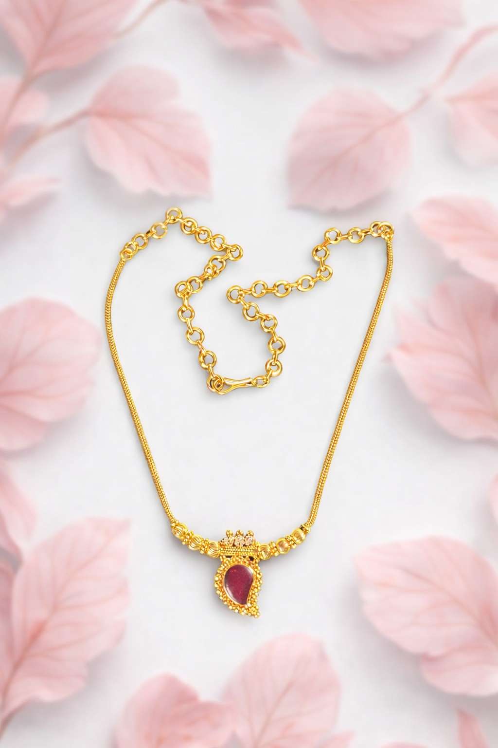 RUBY LOCKET TINY NECKLACE