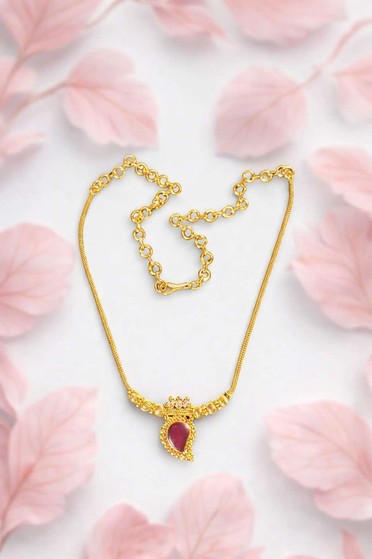 RUBY LOCKET TINY NECKLACE