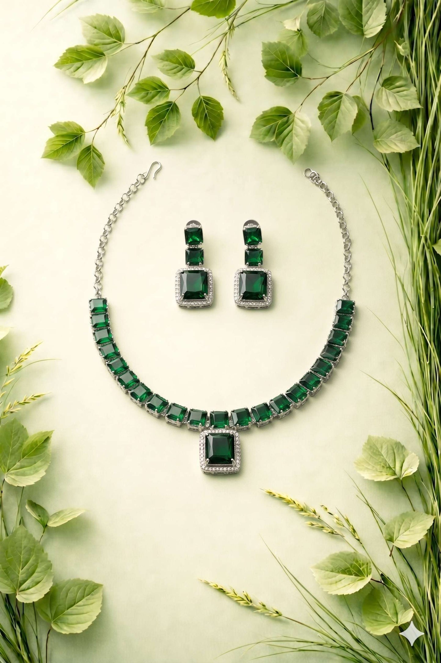 Rhodiam plated ad necklace
