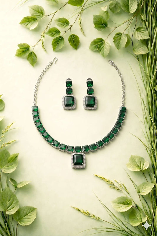Rhodiam plated ad necklace