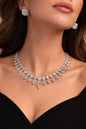 Rhodium plate emerald set premium