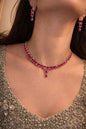 Ruby and Rhodium plated silver
