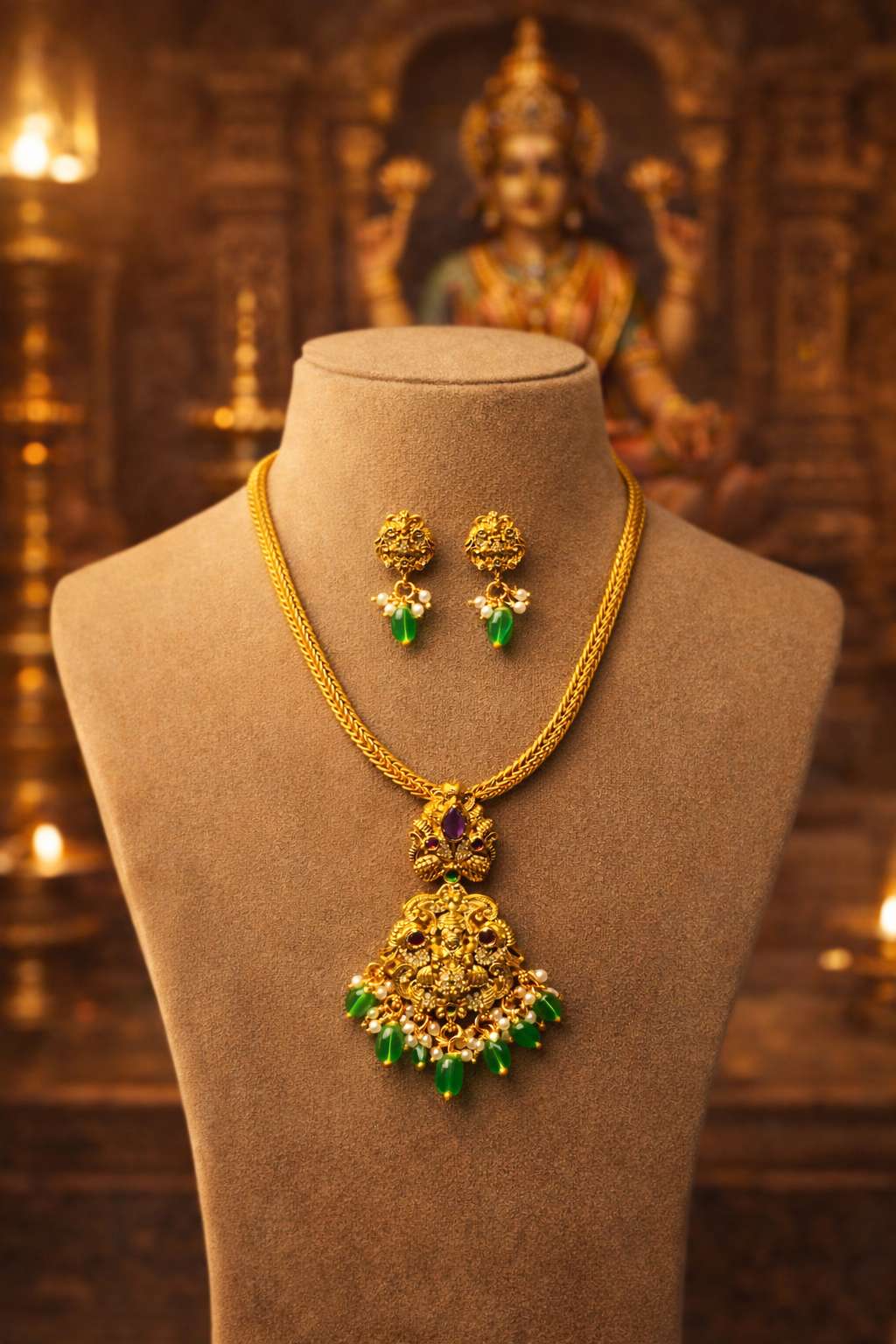 Traditional Indian jewelry brass gold plated