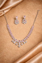 rose stone american diamond rhodium plate jewelry set